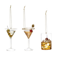 Load image into Gallery viewer, Glass Cocktail Ornament, 3in
