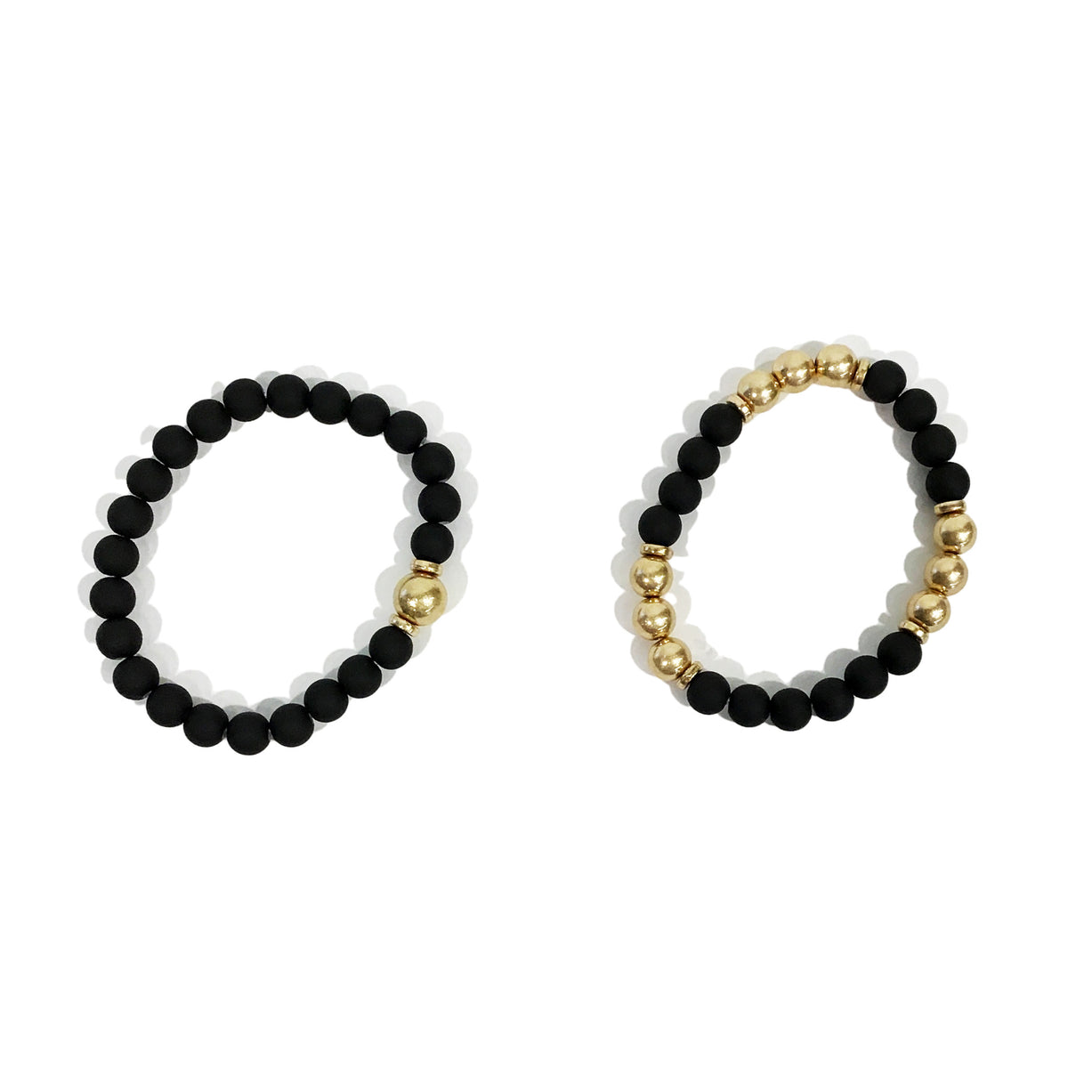 Gina Coated Double Strand Bracelet, Black