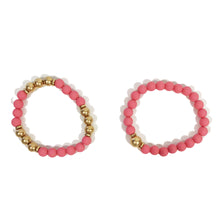 Load image into Gallery viewer, Gina Coated Double Strand Bracelet, Pink
