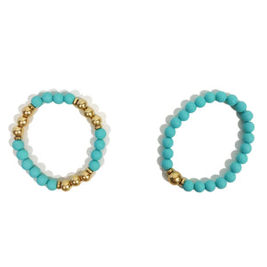 Gina Coated Double Strand Bracelet, Turquoise