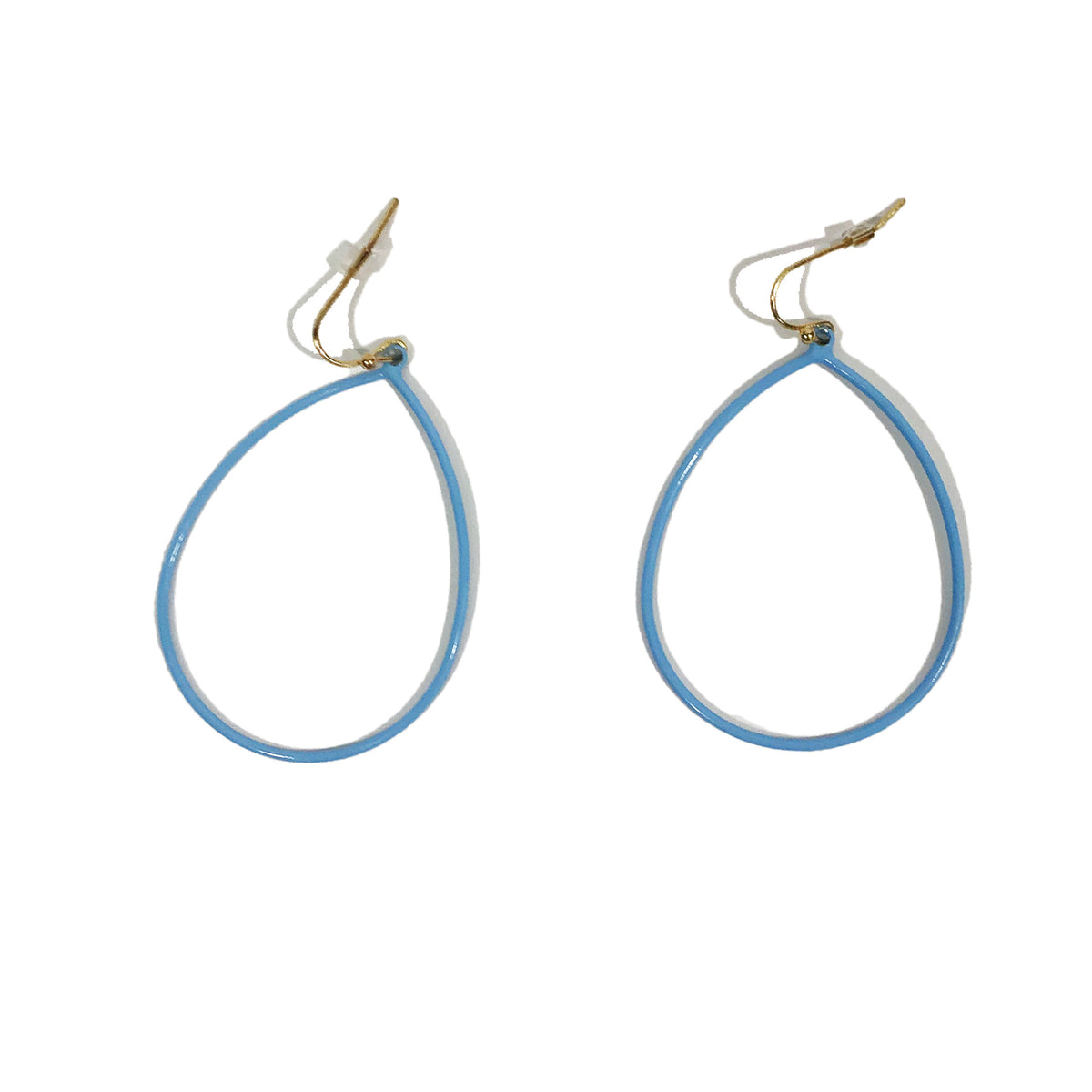 Zoey Rubber Coated Teardrop Earrings, Blue