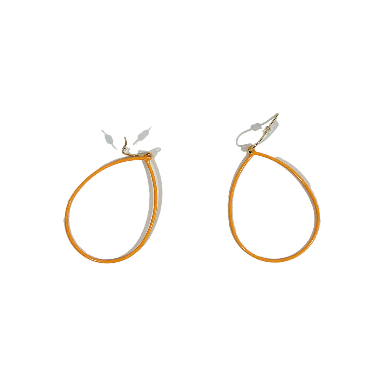 Zoey Rubber Coated Teardrop Earrings, Orange