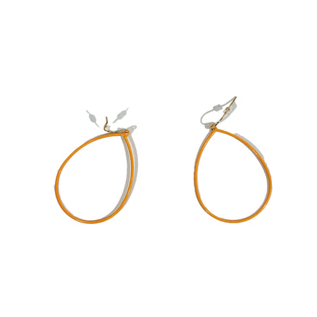 Zoey Rubber Coated Teardrop Earrings, Orange