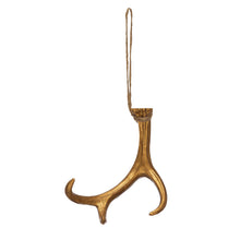 Load image into Gallery viewer, Resin Antler Ornament with Gold Finish, 5.25in
