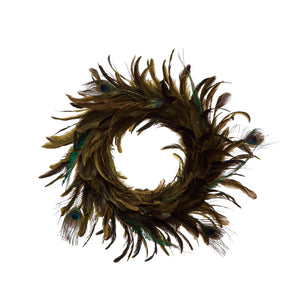 Peacock Feather Wreath, 15in