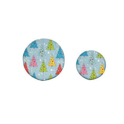 Christmas Print Round Beeswax Food Wraps, Set of 2