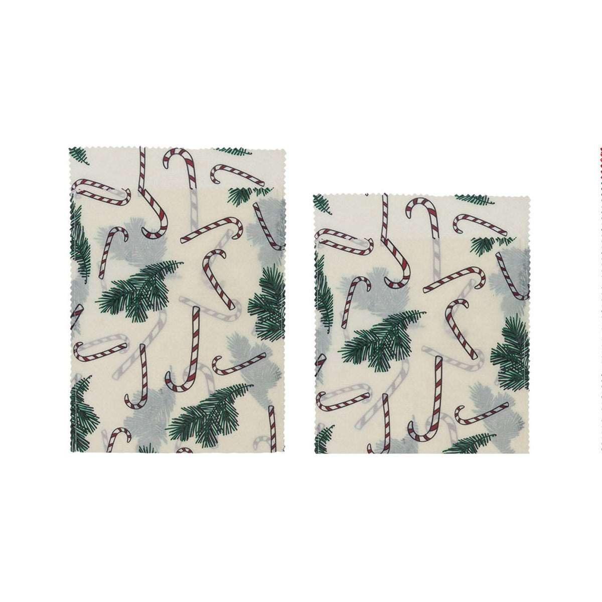 Christmas Print Beeswax Food Bags, Set of 2