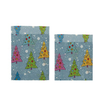 Load image into Gallery viewer, Christmas Print Beeswax Food Bags, Set of 2
