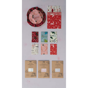 Christmas Print Beeswax Food Wraps, Set of 3