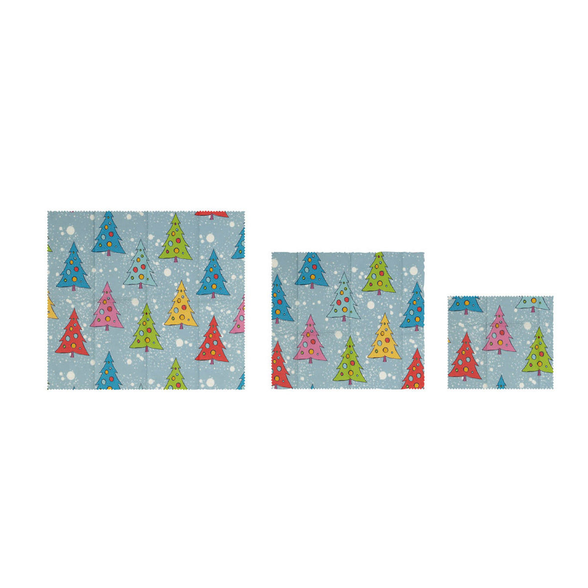 Christmas Print Beeswax Food Wraps, Set of 3