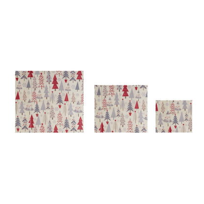 Christmas Print Beeswax Food Wraps, Set of 3