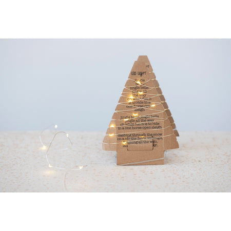 LED String Lights on Paper Tree Card, 82in