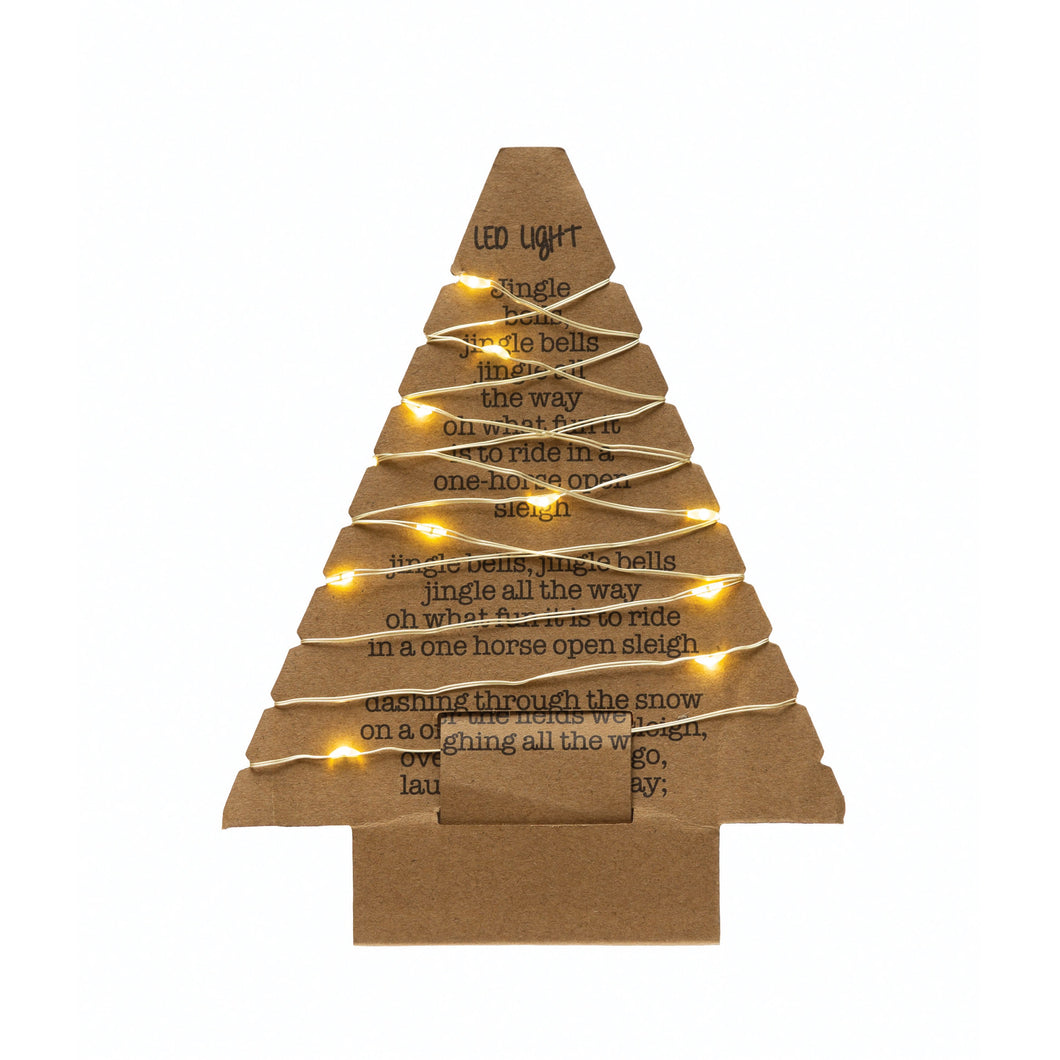 LED String Lights on Paper Tree Card, 82in