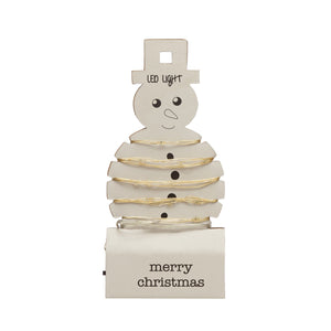 LED String Lights on Paper Snowman Card, 82in
