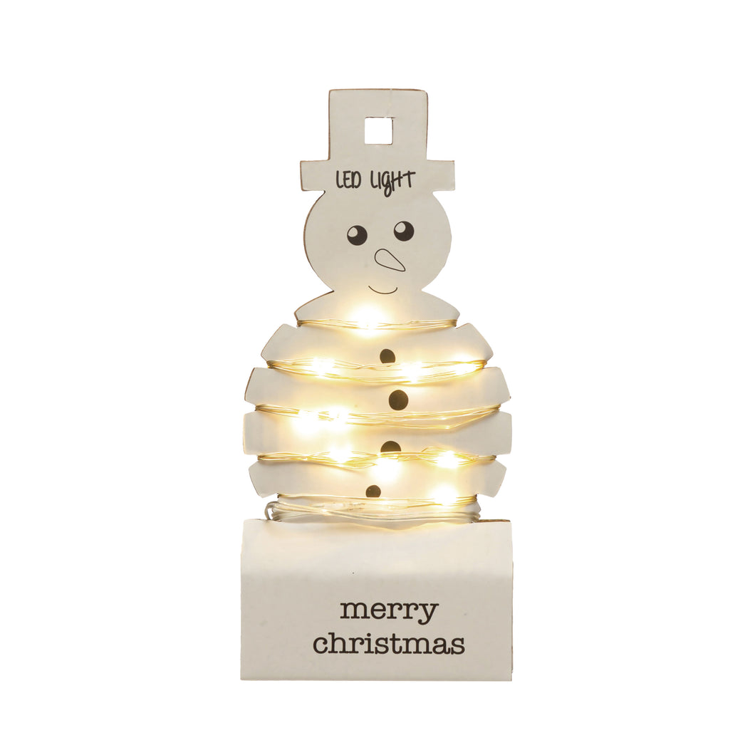 LED String Lights on Paper Snowman Card, 82in