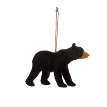 Load image into Gallery viewer, Faux Fur Black Bear Ornament, 3in
