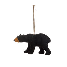 Load image into Gallery viewer, Faux Fur Black Bear Ornament, 3in
