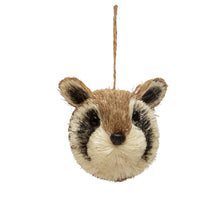 Load image into Gallery viewer, Sisal Bottle Brush Raccoon/Bear Head Ornament, 4in
