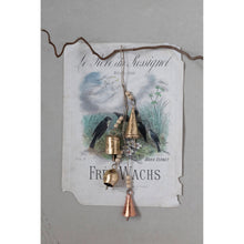 Load image into Gallery viewer, Metal Bell Cluster with Wood Beads &amp; Jute String
