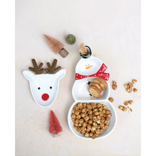 Load image into Gallery viewer, Ceramic Snowman Serving Dish with Toothpick Holder
