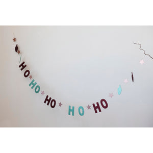 Wood Ho Ho Ho Garland with Glitter, 118in