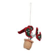 Load image into Gallery viewer, Wool Felt Houseplant Ornament with Embroidery, 4in
