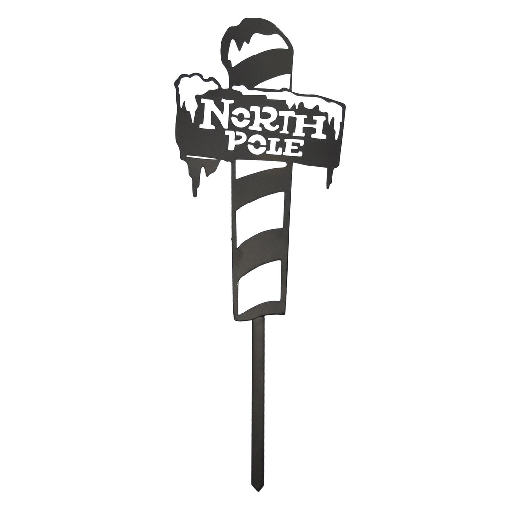 Metal North Pole Garden Stake, 18in