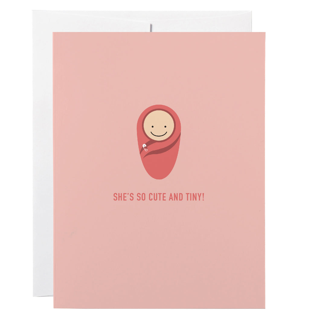 Baby Shower Card, Cute and Tiny Girl