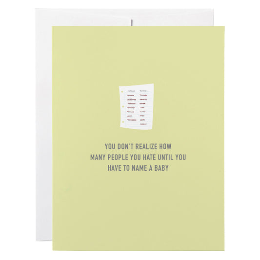 Baby Shower Card, Have to Name a Baby