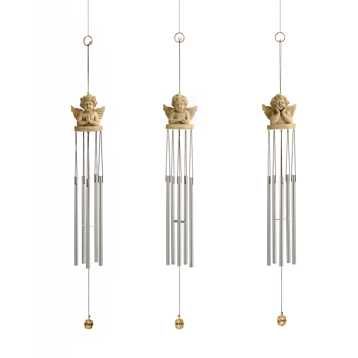 Polystone Cherub Wind Chime, 3 Styles