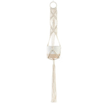 Load image into Gallery viewer, Pot, 3.5in, Ceramic, Ivory with Macrame Hanger
