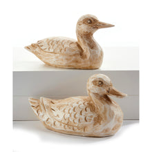 Load image into Gallery viewer, Cream Polystone Duck/Loon Statue
