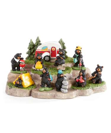 Polystone Mini Camp Bear Figurine, 9 Styles