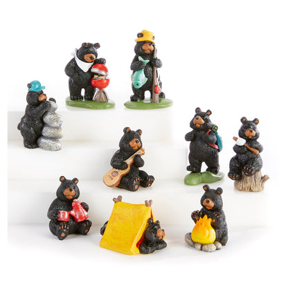Polystone Mini Camp Bear Figurine, 9 Styles