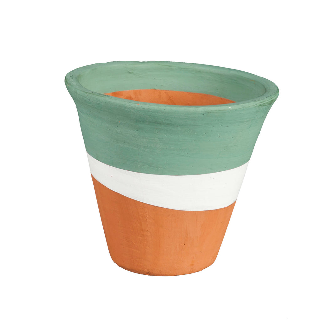 Pot, 6in, Terracotta, Painted Tranquil Colours