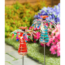 Load image into Gallery viewer, Printed Flower Staked Hummingbird Feeder, 2 Styles
