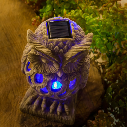 Solar Bug Zapper Garden Statue, Owl, 10in
