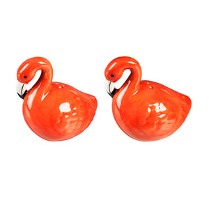 Salt & Pepper Shakers, Ceramic Flamingos, S/2