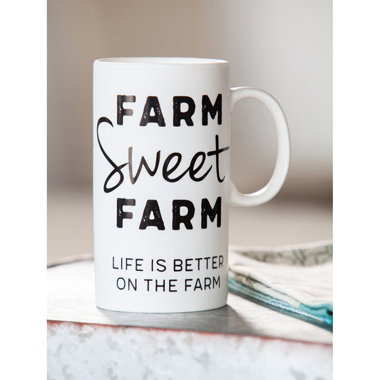 Farm Sweet Farm Tall Ceramic Mug, 20oz
