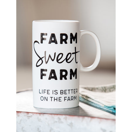 Farm Sweet Farm Tall Ceramic Mug, 20oz