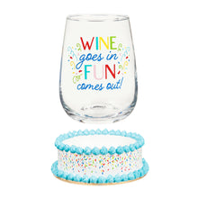 Load image into Gallery viewer, Stemless Wine Glass w/Coaster Base, Fun Comes Out
