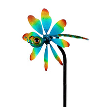 Load image into Gallery viewer, Blue Dragonfly Wind Spinner Stake, 48in
