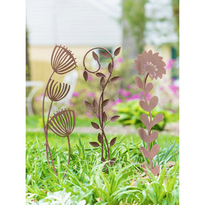 Rust Coloured Wildflower Garden Stake, 36in