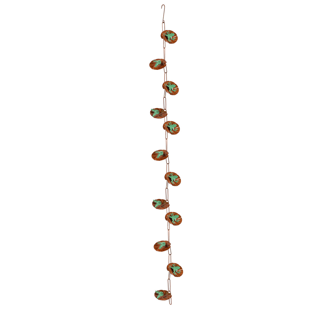 Lily Pad Metal Rain Chain, 96in