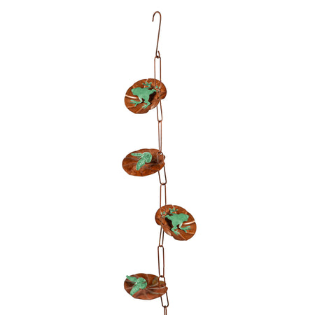 Lily Pad Metal Rain Chain, 96in