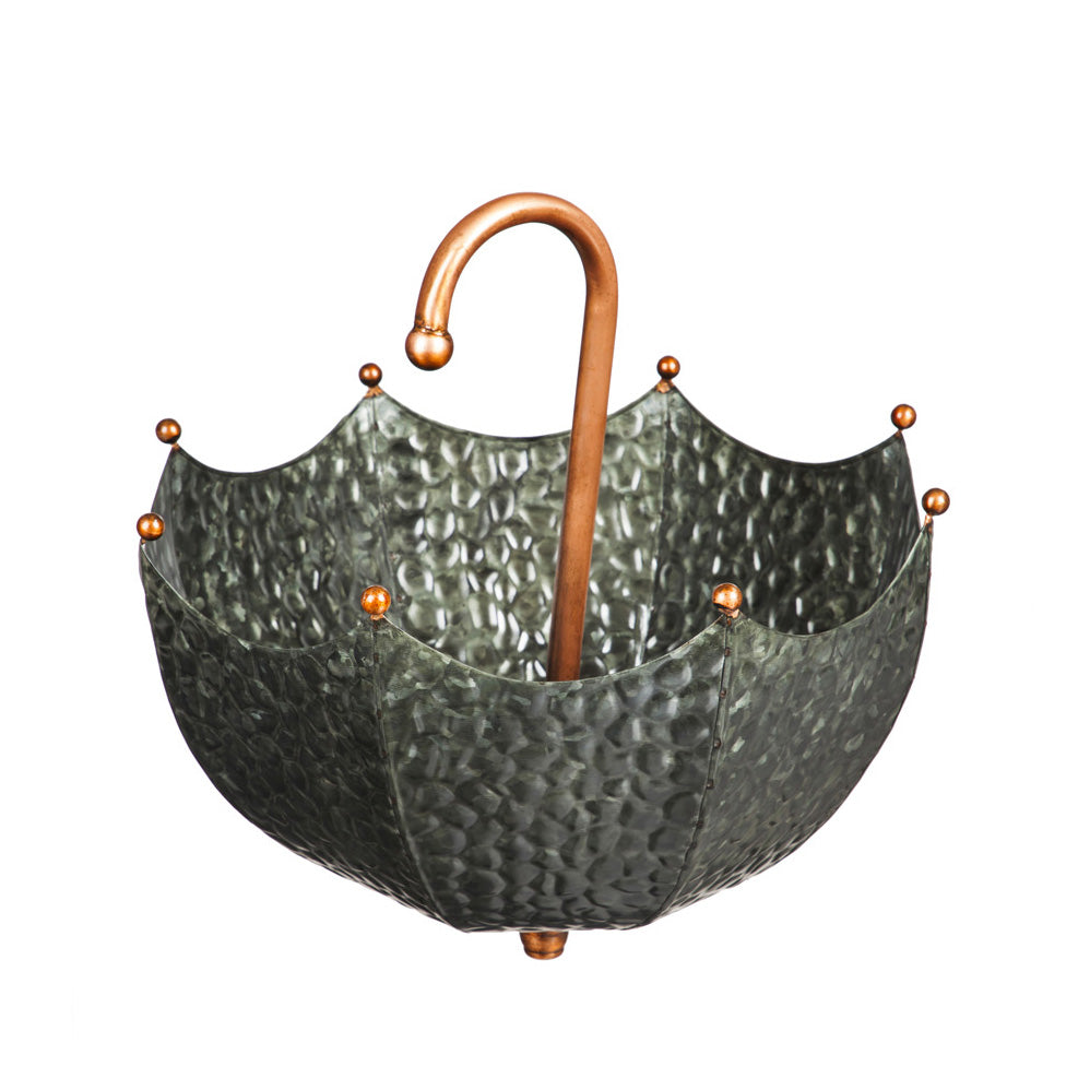 Planter, 15in, Metal, Hanging Umbrella