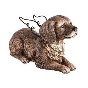 Dog with Metal Wings Garden Statue, 12.25in