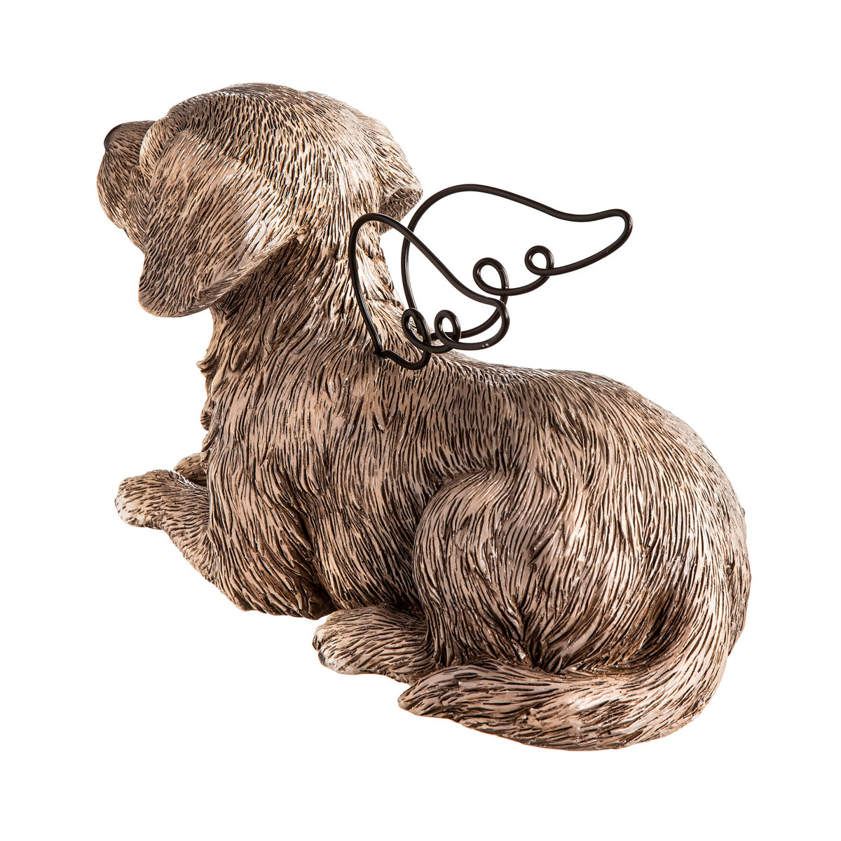 Dog with Metal Wings Garden Statue, 12.25in