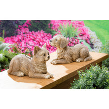 Load image into Gallery viewer, Cat with Metal Wings Garden Statue, 12in
