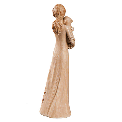Polyresin Who Rescued Who Angel Statue, 12in